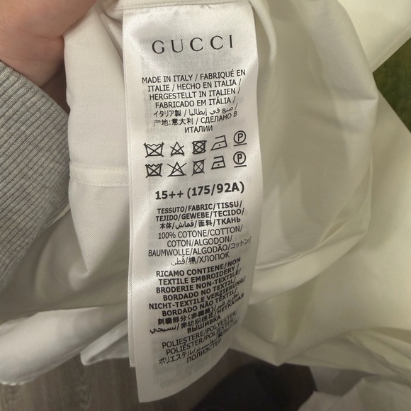 NWT Men’s Gucci Button Down Size 15 (IT 40) - Picture 6 of 7